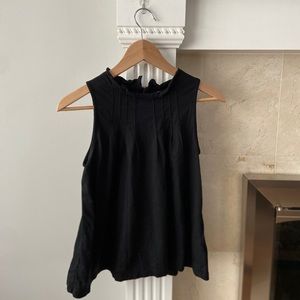 Ruffled zip tank blouse